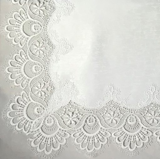 Jenny Lace Tablecloth 35 x 35 inch (85 x 85 cm) Square ivory cream with Macrame lace - Image 3