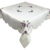 Lilac Floral Embroidered Tablecloth in a 85 x 85 cm (34 x 34 inch) Square.