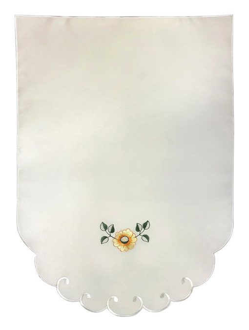 Flora 6 Chair Arm Covers and 5 Chair Backs Embroidered Yellow Flower on Cream - Image 2