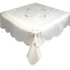 Light Brown Floral Embroidered Tablecloth in a 85 x 85 cm (34 x 34 inch) Square.