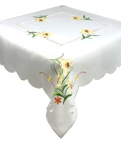 Daffodil Embroidered Tablecloth in a 85 x 85 cm (34 x 34 inch) Square.