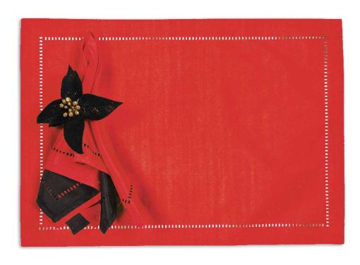 Oxford - Red 137x229cm (54x90") Oblong Silk Look Cut Out Tablecloth - Image 2