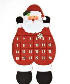 Felt Santa Christmas Advent Calendar Red 38x70cm (15x28")
