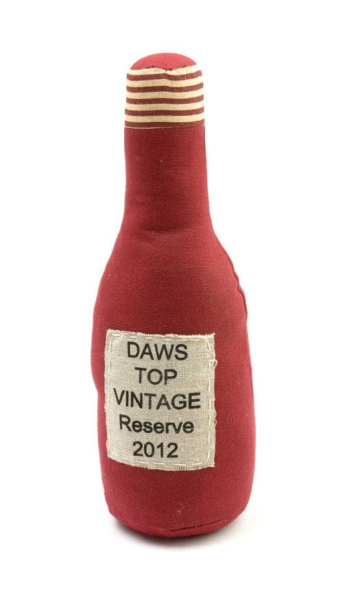 Red wine bottle door stop