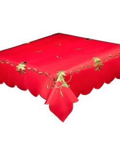 Red Christmas tree tablecloth