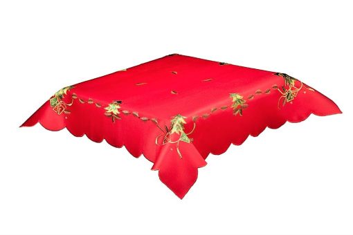 Red Christmas tree tablecloth