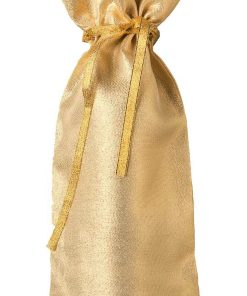 A Pair of Glitterazzi Wine Bottle Bags in Gold