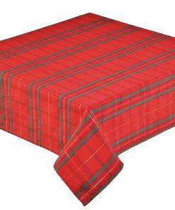 Tartan check square tablecloth