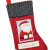 Santa in Window - Embroidered/Appliqued Stocking 40x18cm (16x7")
