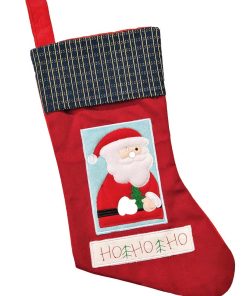 Santa in Window - Embroidered/Appliqued Stocking 40x18cm (16x7")