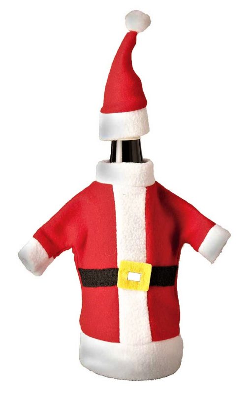 A Pair of Santa Wine Bottle Covers with Hat