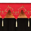 HOLLY VINES RED Embroidered Christmas Mantle Runner