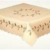 HOLLY VINES CREAM Christmas Embroidered Tablecloth 178 x 280 cm (70 x 108") Oblong + 10 Napkins