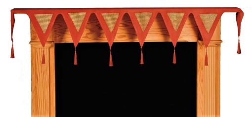 VELVET BLING Red and Gold Diamond Sequin Christmas Mantle Runner 33 x 180 cm (12 x 72")