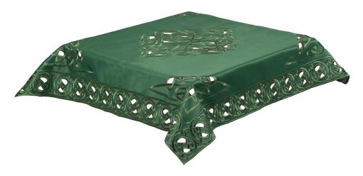 CELTIC KNOT Embroidered Tablecloth Green 85 x 85 cm (34 x 34") Square