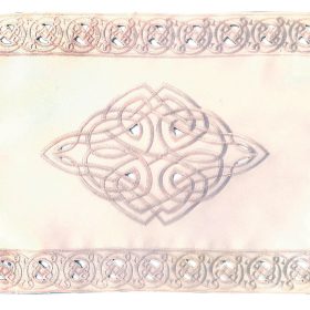 CELTIC KNOT Embroidered Place Mats Cream (Pair) 30 x 45 cm (12 x 18")