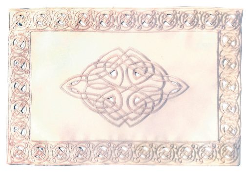 CELTIC KNOT Embroidered Place Mats Cream (Pair) 30 x 45 cm (12 x 18")
