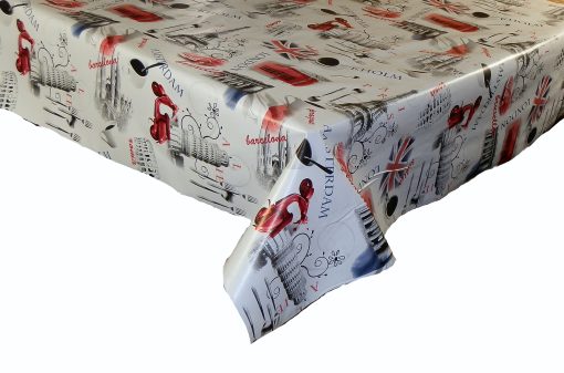 City Landmarks Vinyl Tablecloth