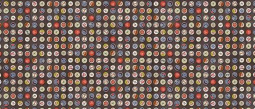 BEER TOPS - Vinyl Tablecloth 137 cm (54") Wide