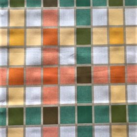 Green, White and Orange Check Vinyl Tablecloth 137cm (54" Wide)