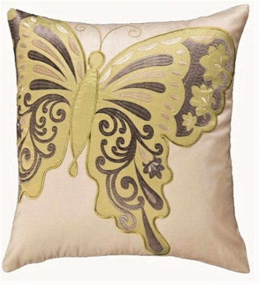 BUTTERFLY - Embroidered / Appliqued Cushion Cover 43 x 43 cm (16 x 16") - Image 3