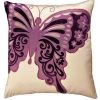 Butterfly embroidered cushion cover