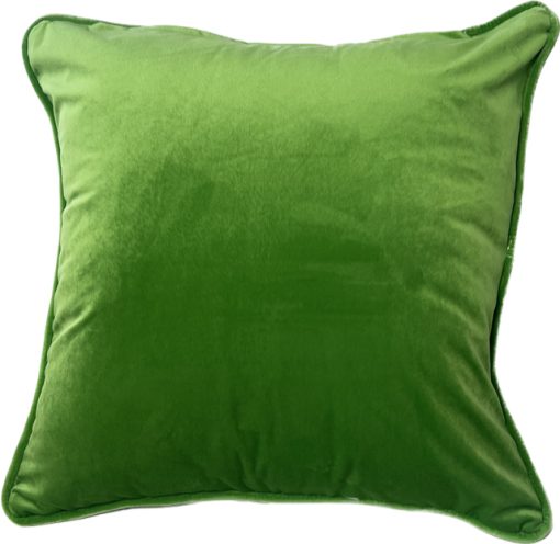 Fusion Green Fern Cushion Covers with Green Premium Velvet Reverse, 45 x 45 cm (18 x 18") Cream ground - Image 2