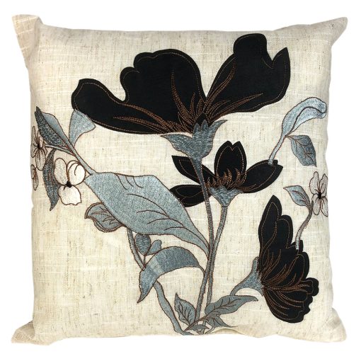 Jasmin Embroidered Floral Cushion Cover 43 x 43 cm (16 x 16") Square, - Image 4