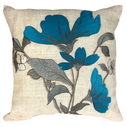 Jasmin Embroidered Floral Cushion Cover 43 x 43 cm (16 x 16") Square, - Image 3