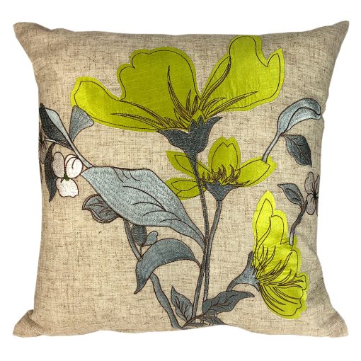 Jasmin Embroidered Floral Cushion Cover 43 x 43 cm (16 x 16") Square, - Image 2