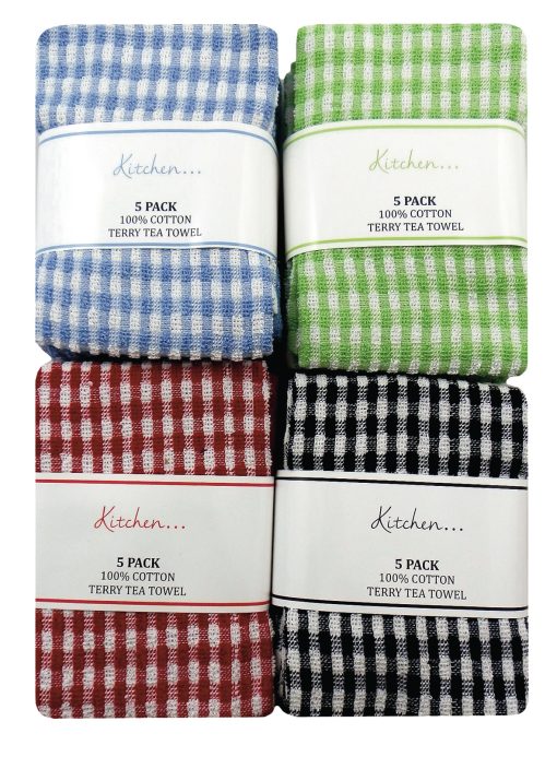 Check cotton tea towels