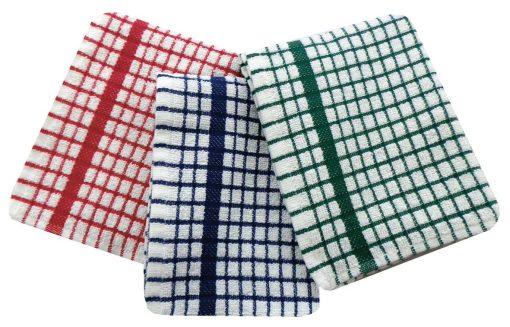 Check terry tea towel