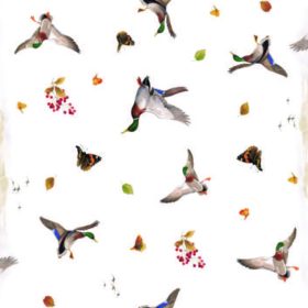 Country Wildlife Vinyl Tablecloth 137 cm (54" Wide) Sold in Half Metres