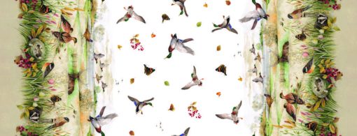 Country Wildlife Vinyl Tablecloth 137 cm (54" Wide) Sold in Half Metres