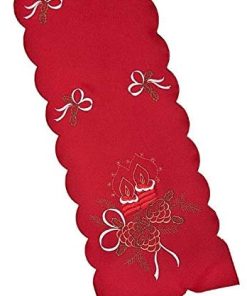 Bells, Candles and Tree Embroidered Christmas Table Runners