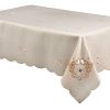 MONICA - Cut Work Daisy Tablecloth Natural / Cream 178 x 280 cm (70 x 108") Oblong