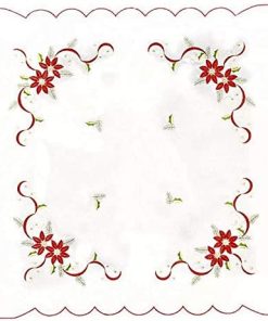Red Poinsettia Christmas tablecloth