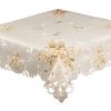 Gold candle Christmas tablecloth