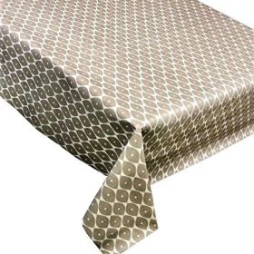 Moroccan Brown Vinyl Tablecloth 137cm (54" Wide)