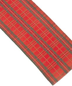 Tartan Check Woven Table Runner in Red, Green and Gold