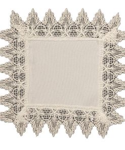 COMET White Doiley with 'Flared Flower' Lace Edge 20x20cm (8x8") Square