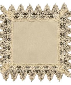 COMET Cream Doiley with 'Flared Flower' Lace Edge 20x20cm (8x8") Square