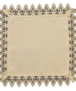 COMET Cream Doiley with 'Flared Flower' Lace Edge 30x30cm (12x12") Square