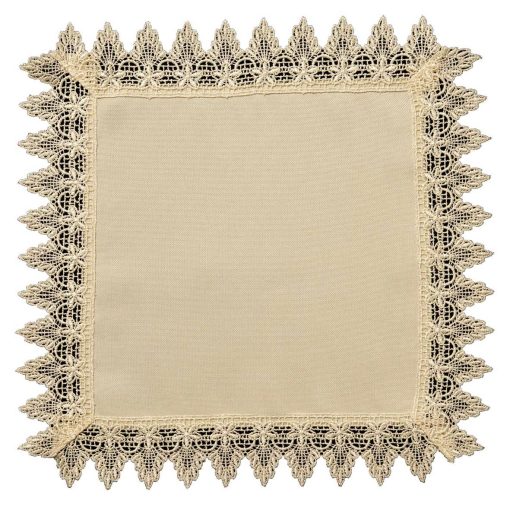 COMET Cream Doiley with 'Flared Flower' Lace Edge 30x30cm (12x12") Square