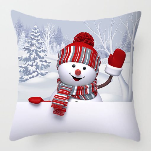 Velvet Feel Christmas Cushion Covers, Snowman or Father Christmas, 45 x 45 cm Square - Image 2