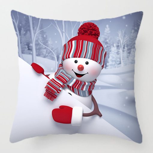 Velvet Feel Christmas Cushion Covers, Snowman or Father Christmas, 45 x 45 cm Square - Image 3