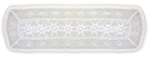 Jura Hand Made Lace Table Runner White or Ecru (Cream) 45 x 14 inch (115 x 36 cm) - Image 2