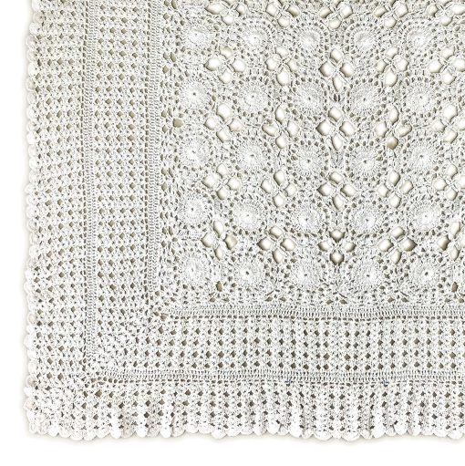 Lewis White Tablecloth Hand Made Lace 90 x 90 cm (35 x 35") Square - Image 2