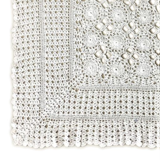 Lewis White Tablecloth Hand Made Lace 90 x 90 cm (35 x 35") Square - Image 3