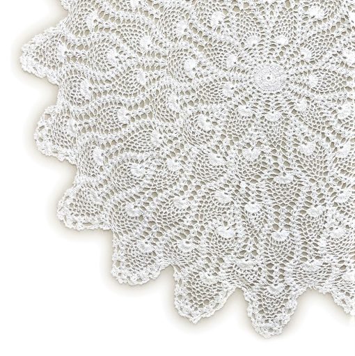 Harris White Hand Made Lace Tablecloth 91 cm (36") Round - Image 2